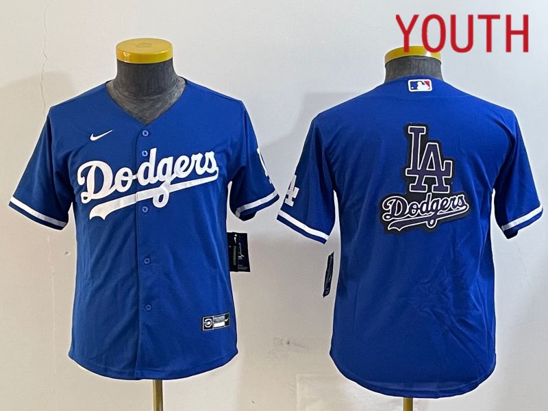 Youth Los Angeles Dodgers Blank Blue Game 2024 Nike MLB Jersey style 12186